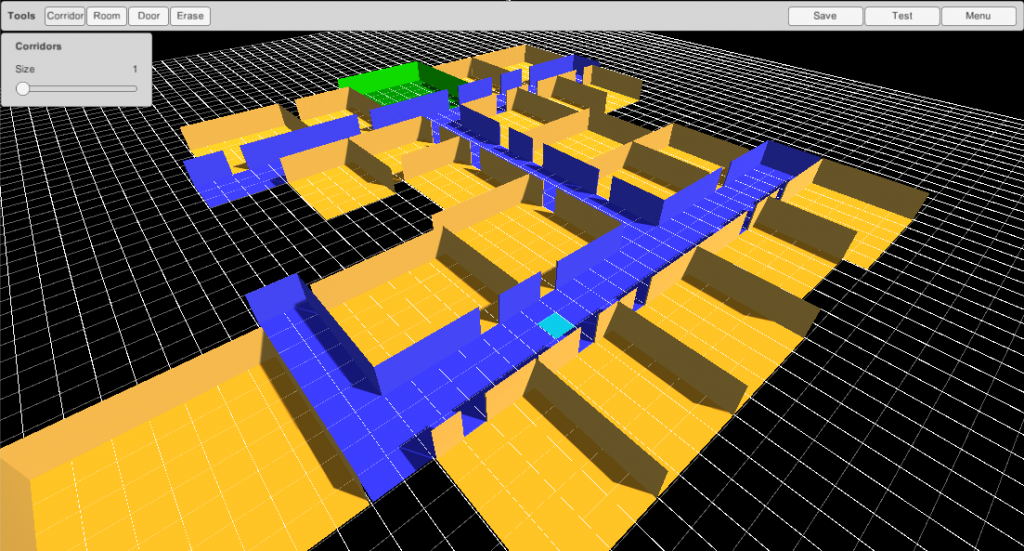 The level editor lets you design the layout. The rest is taken care of when you test the level.